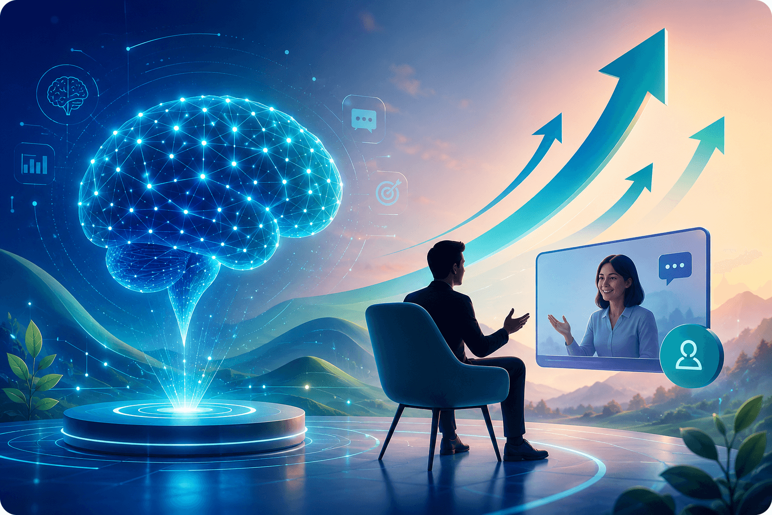 AI interview coaching illustration